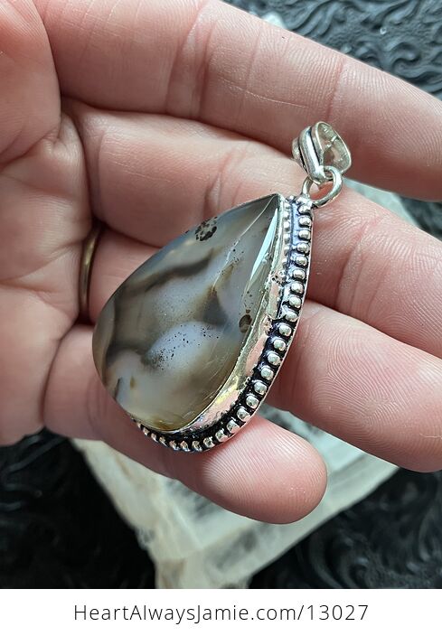 Montana Agate Chalcedony Crystal Stone Jewelry Pendant - #Csay8T6TmA4-4