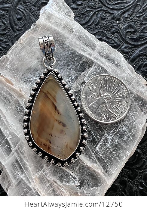 Montana Agate Chalcedony Crystal Stone Jewelry Pendant - #KpkcMg6JZWE-7