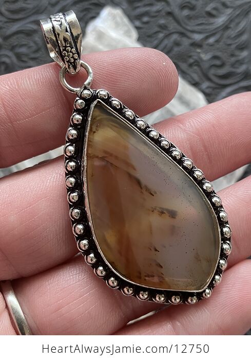 Montana Agate Chalcedony Crystal Stone Jewelry Pendant - #KpkcMg6JZWE-3