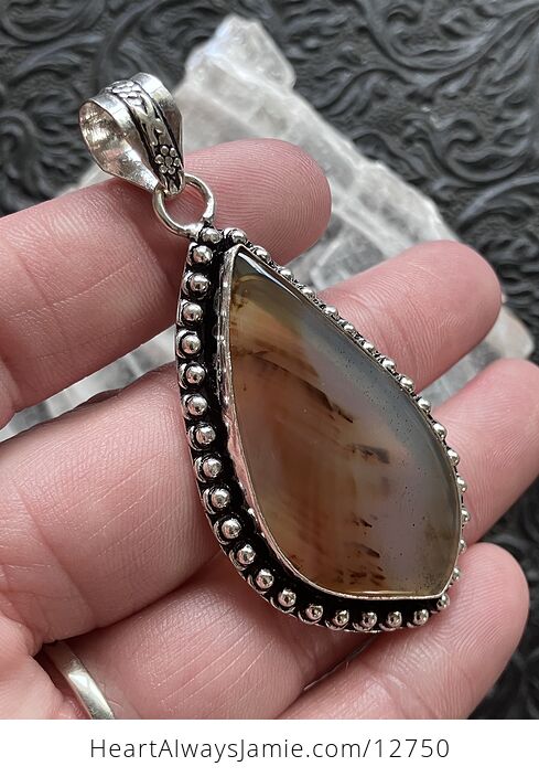 Montana Agate Chalcedony Crystal Stone Jewelry Pendant - #KpkcMg6JZWE-4