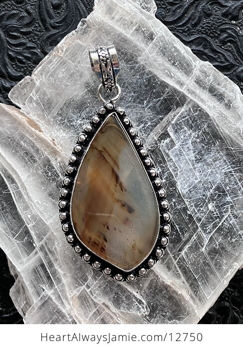 Montana Agate Chalcedony Crystal Stone Jewelry Pendant - #KpkcMg6JZWE-1