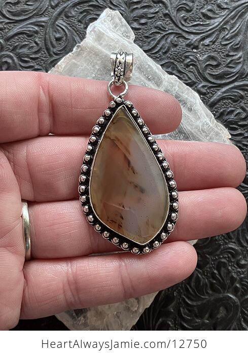 Montana Agate Chalcedony Crystal Stone Jewelry Pendant - #KpkcMg6JZWE-2