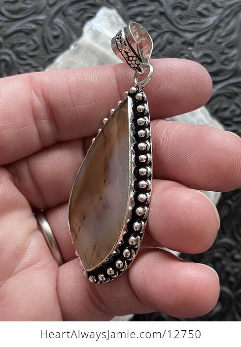 Montana Agate Chalcedony Crystal Stone Jewelry Pendant - #KpkcMg6JZWE-5