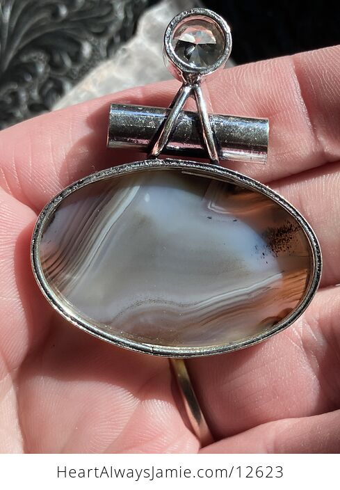 Montana Dendritic Agate and Topaz Gemstone Jewelry Crystal Pendant - #VLeTMy1i8Iw-6