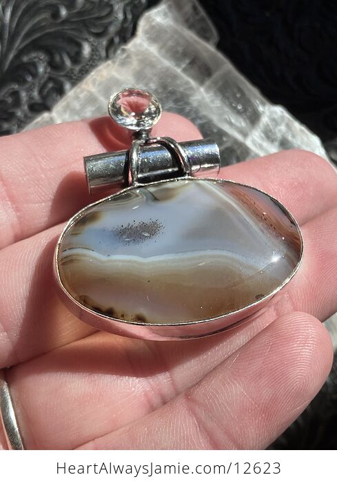 Montana Dendritic Agate and Topaz Gemstone Jewelry Crystal Pendant - #VLeTMy1i8Iw-4