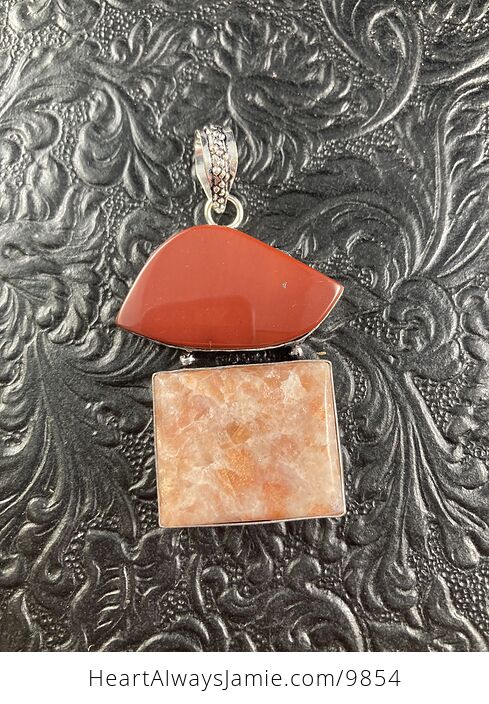 Mookaite and Sunstone Crystal Stone Jewelry Pendant - #FcECxhg6WhY-5