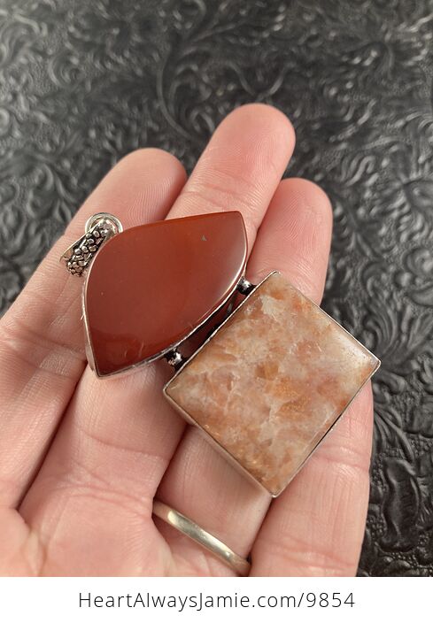 Mookaite and Sunstone Crystal Stone Jewelry Pendant - #FcECxhg6WhY-3