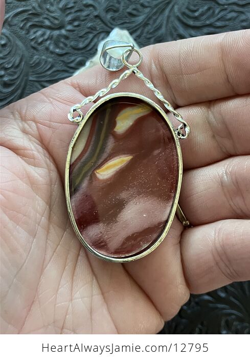 Mookaite Moukaite Jasper Crystal Stone Jewelry Pendant - #WAt8A8TbfZM-4