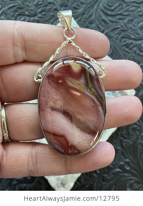 Mookaite Moukaite Jasper Crystal Stone Jewelry Pendant - #WAt8A8TbfZM-1