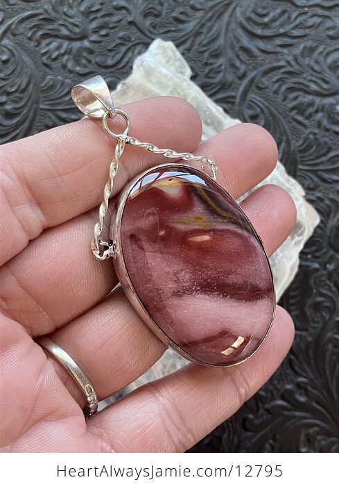 Mookaite Moukaite Jasper Crystal Stone Jewelry Pendant - #WAt8A8TbfZM-2