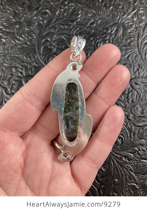 Moss Agate and Citrine Crystal Stone Jewelry Pendant - #1CVMGF06xG0-7