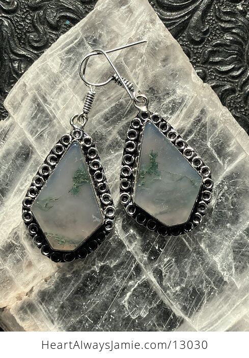 Moss Agate Earrings Stone Crystal Jewelry - #aKAf10LvIA4-5