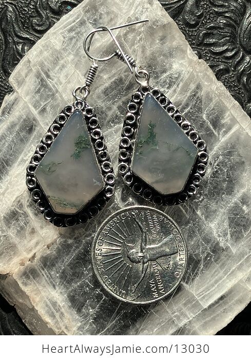 Moss Agate Earrings Stone Crystal Jewelry - #aKAf10LvIA4-4