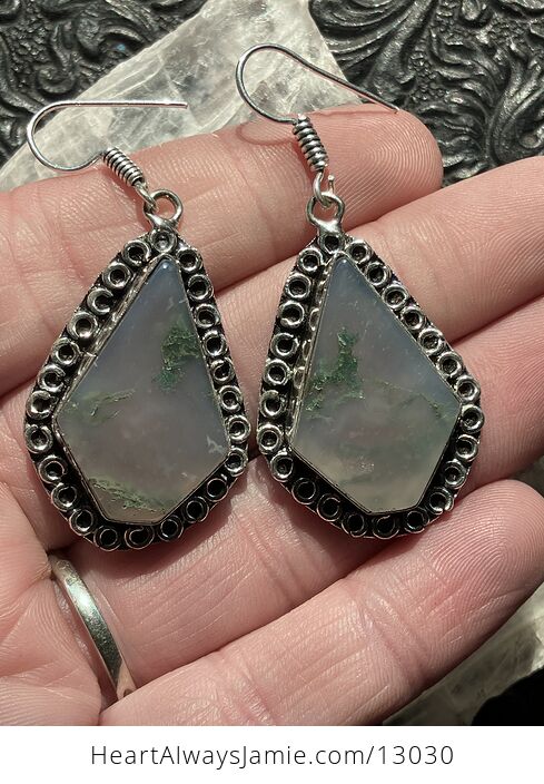 Moss Agate Earrings Stone Crystal Jewelry - #aKAf10LvIA4-2