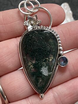 Moss Agate Floral Pendant Crystal Stone Jewelry #pt0JazRKKKQ