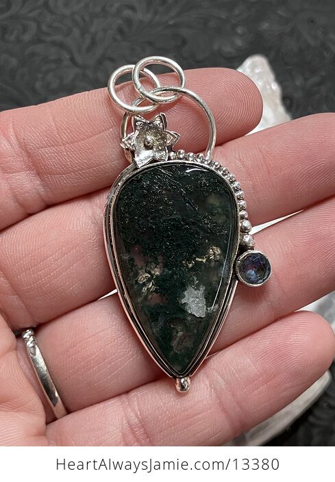 Moss Agate Floral Pendant Crystal Stone Jewelry - #pt0JazRKKKQ-2