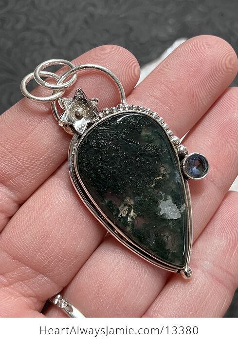 Moss Agate Floral Pendant Crystal Stone Jewelry - #pt0JazRKKKQ-3