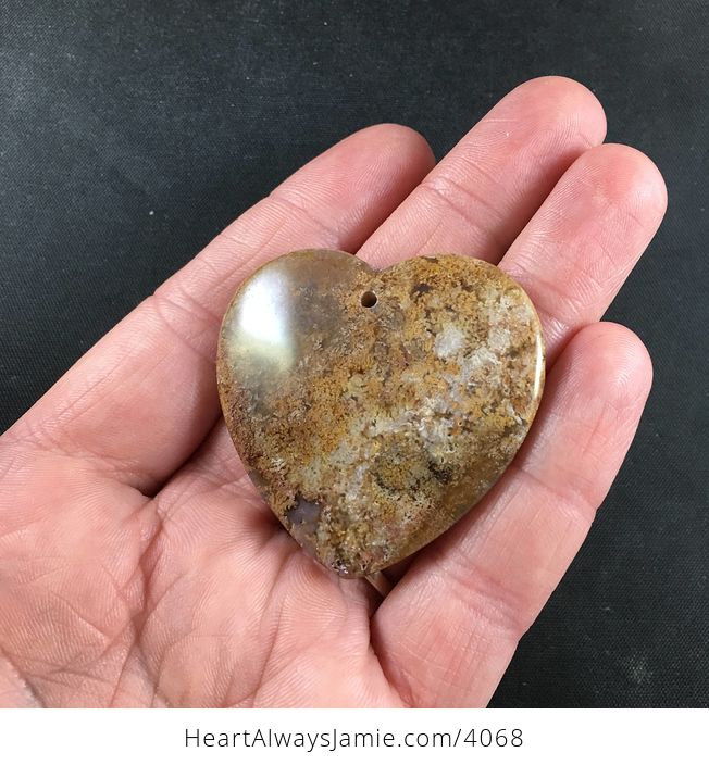 Moss Agate Stone Heart Shaped Jewelry Necklace Pendant - #KO6bNz2hAd8-4