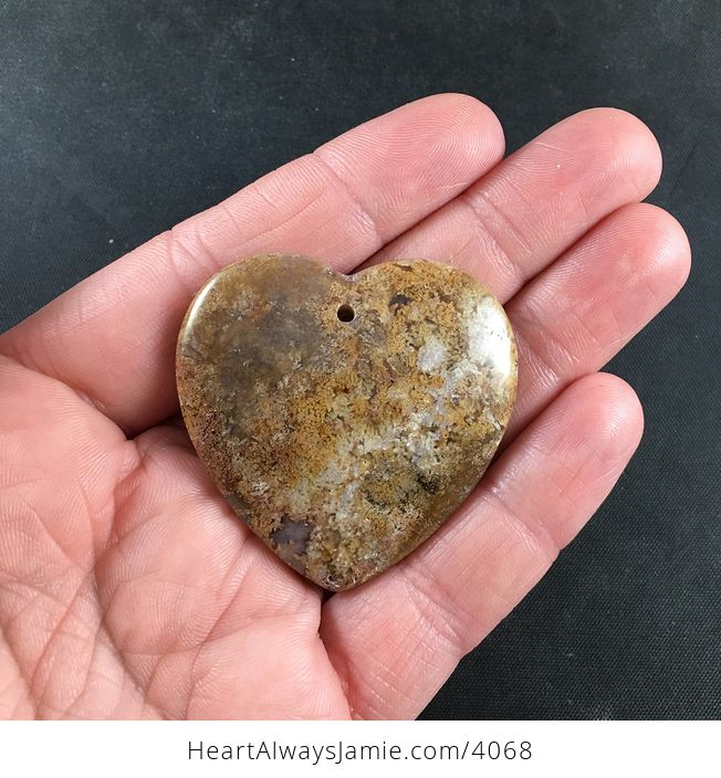 Moss Agate Stone Heart Shaped Jewelry Necklace Pendant - #KO6bNz2hAd8-1