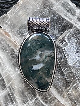 Moss Agate Stone Jewelry Crystal Pendant #ctB0L62t3dI