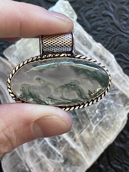 Moss Agate Stone Jewelry Crystal Pendant #vdwSK7yLpdE