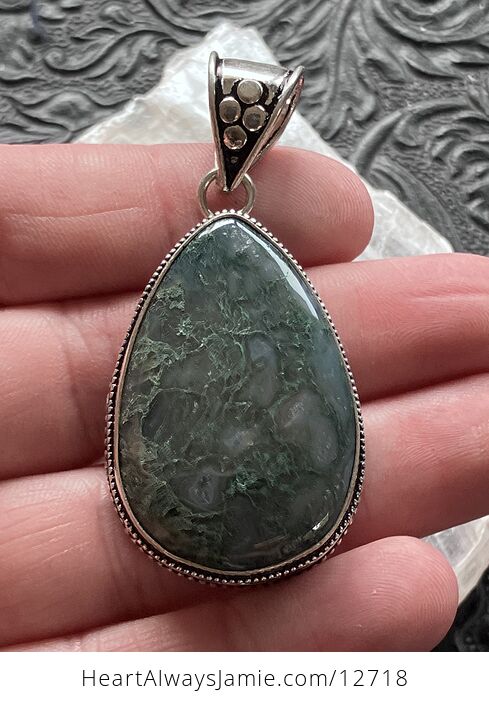 Moss Agate Stone Jewelry Crystal Pendant - #3mb8meUR8QY-4