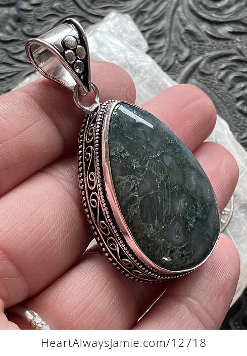 Moss Agate Stone Jewelry Crystal Pendant - #3mb8meUR8QY-5