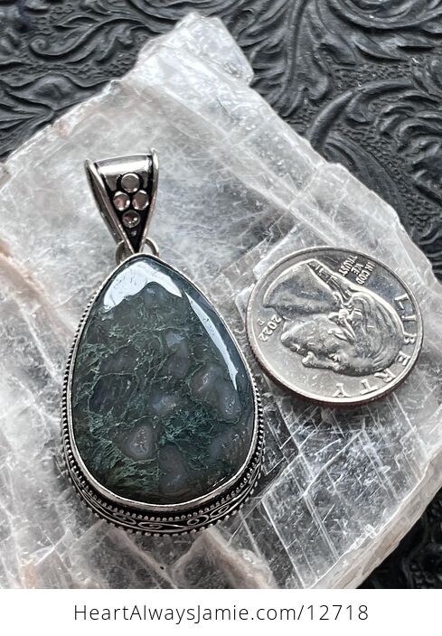 Moss Agate Stone Jewelry Crystal Pendant - #3mb8meUR8QY-2