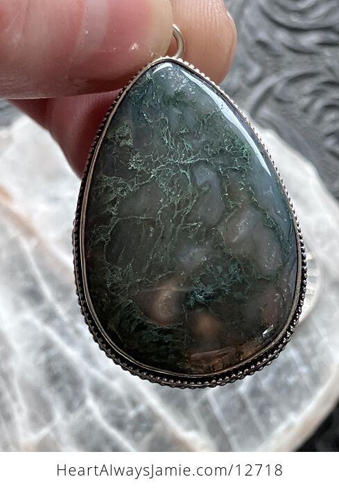 Moss Agate Stone Jewelry Crystal Pendant - #3mb8meUR8QY-3