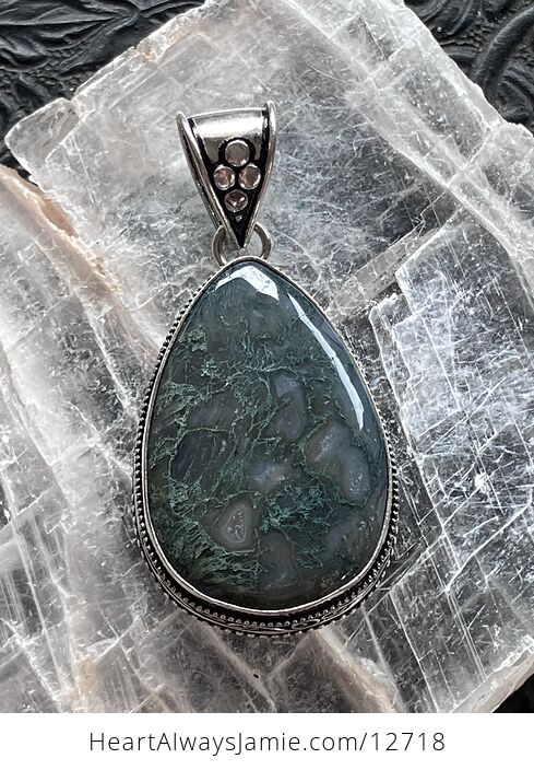 Moss Agate Stone Jewelry Crystal Pendant - #3mb8meUR8QY-1