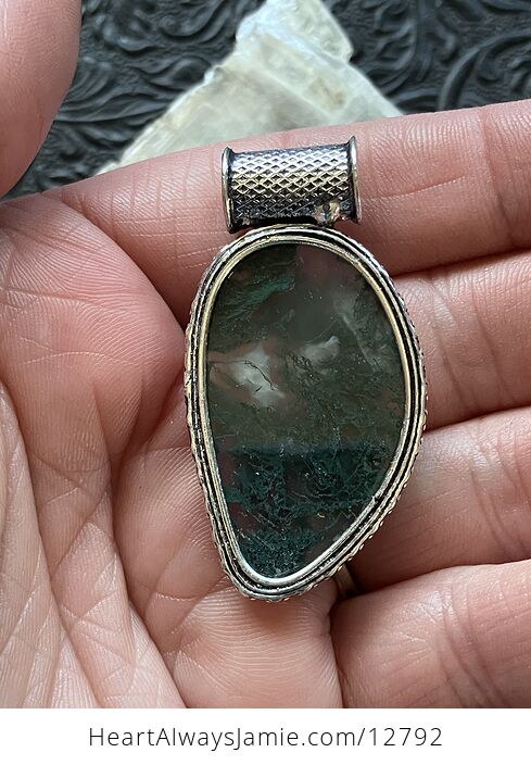 Moss Agate Stone Jewelry Crystal Pendant - #ctB0L62t3dI-6