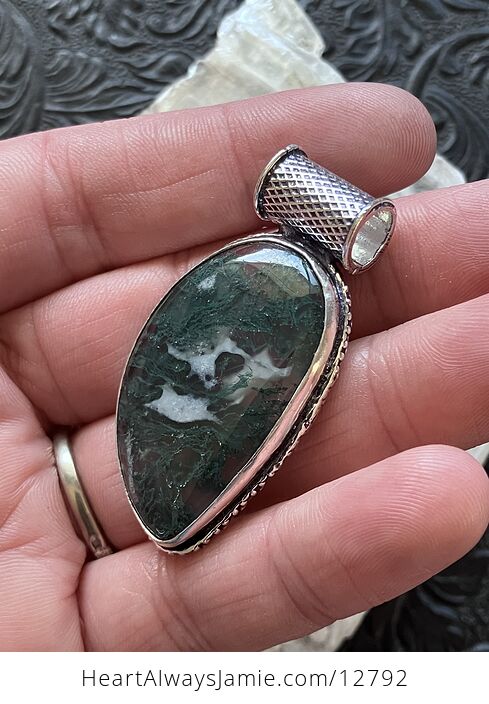 Moss Agate Stone Jewelry Crystal Pendant - #ctB0L62t3dI-3