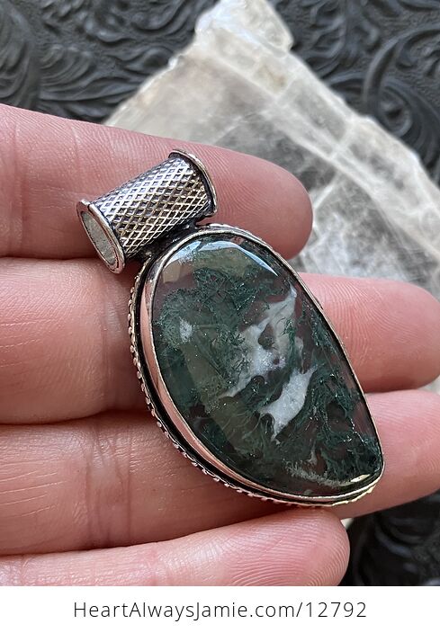 Moss Agate Stone Jewelry Crystal Pendant - #ctB0L62t3dI-4