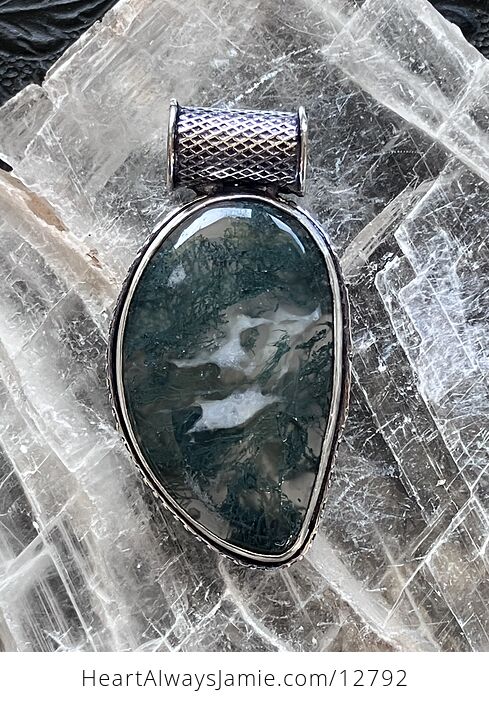 Moss Agate Stone Jewelry Crystal Pendant - #ctB0L62t3dI-1