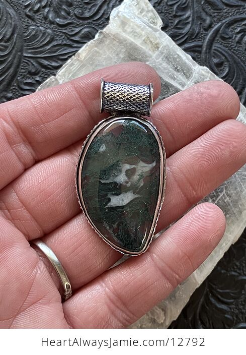 Moss Agate Stone Jewelry Crystal Pendant - #ctB0L62t3dI-2