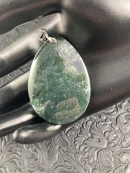 Moss Agate Stone Jewelry Pendant #PUYbk3RoOH0