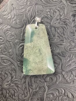 Moss Agate Stone Jewelry Pendant #QPeRvezkN84