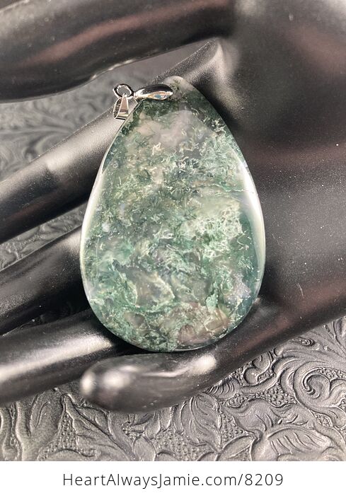 Moss Agate Stone Jewelry Pendant - #0yZdry9r9sw-6