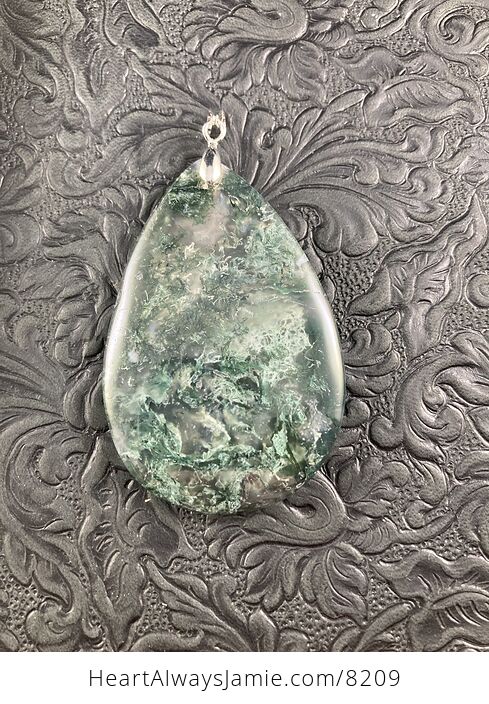 Moss Agate Stone Jewelry Pendant - #0yZdry9r9sw-1