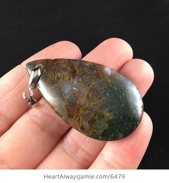 Moss Agate Stone Jewelry Pendant - #BirNbOycKj8-4