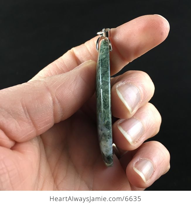 Moss Agate Stone Jewelry Pendant - #MEJehNfCtz0-5