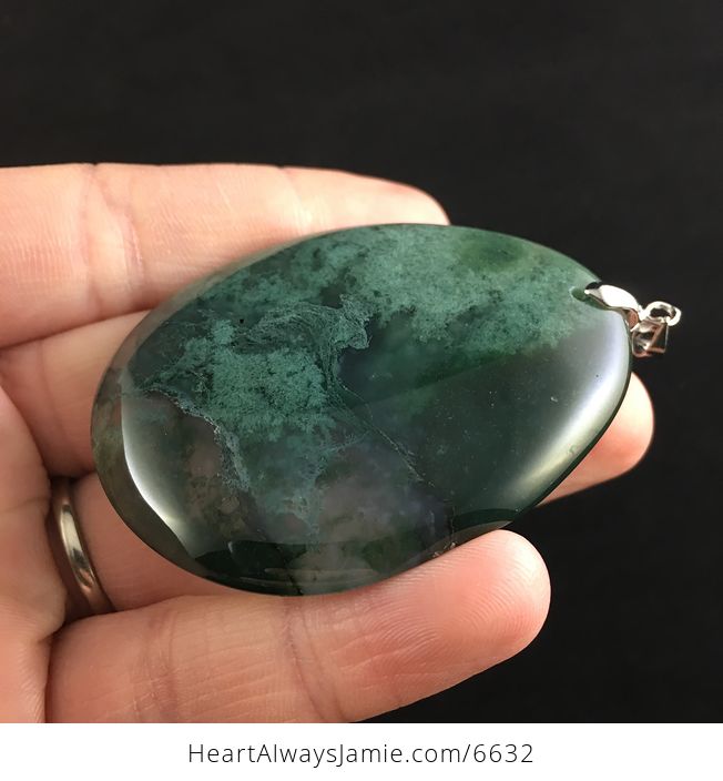 Moss Agate Stone Jewelry Pendant - #OMOEv5g5dKQ-3
