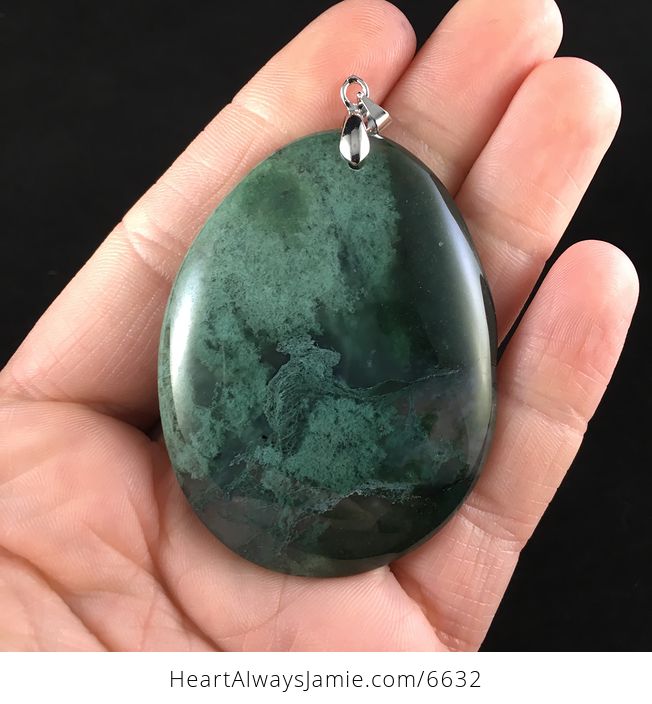 Moss Agate Stone Jewelry Pendant - #OMOEv5g5dKQ-1
