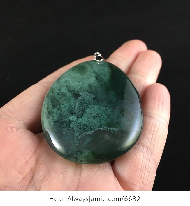 Moss Agate Stone Jewelry Pendant - #OMOEv5g5dKQ-2