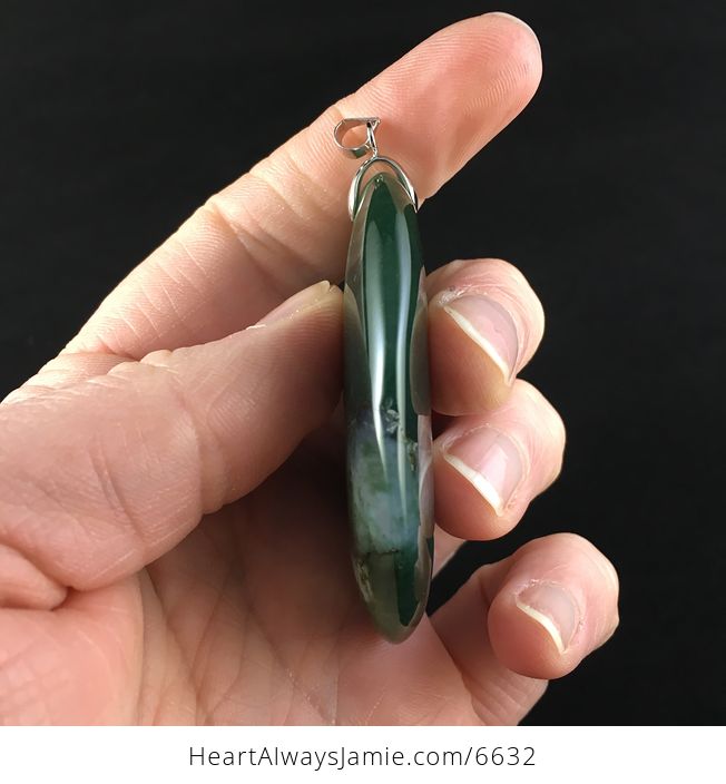 Moss Agate Stone Jewelry Pendant - #OMOEv5g5dKQ-5