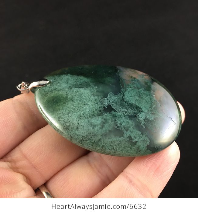 Moss Agate Stone Jewelry Pendant - #OMOEv5g5dKQ-4