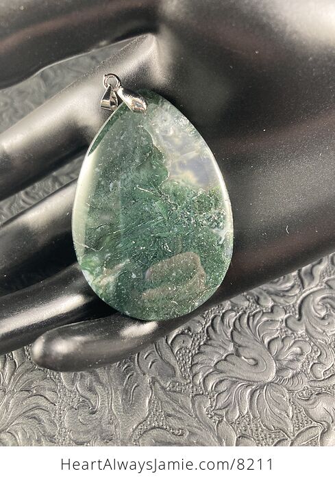 Moss Agate Stone Jewelry Pendant - #PUYbk3RoOH0-1