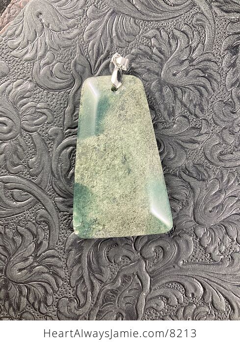Moss Agate Stone Jewelry Pendant - #QPeRvezkN84-1