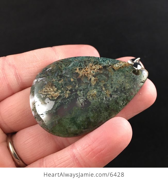 Moss Agate Stone Jewelry Pendant - #bhrL2ji917M-3