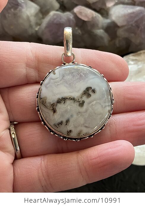 Moss or Tree Agate Stone Jewelry Crystal Pendant - #QdX4xMP51Ro-1